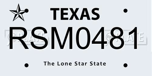 RSM0481 Texas License Plate