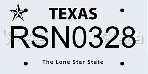 RSN0328 Texas License Plate