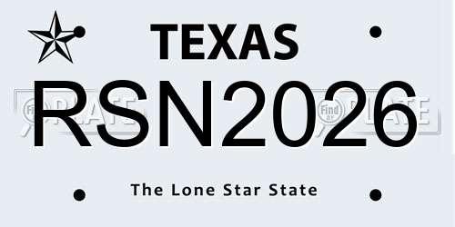 RSN2026 Texas License Plate