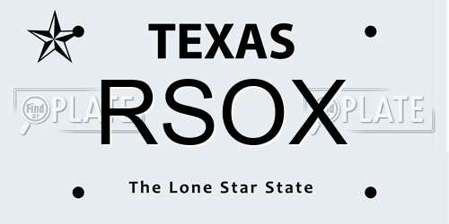 RSOX Texas License Plate