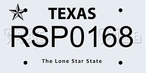 RSP0168 Texas License Plate