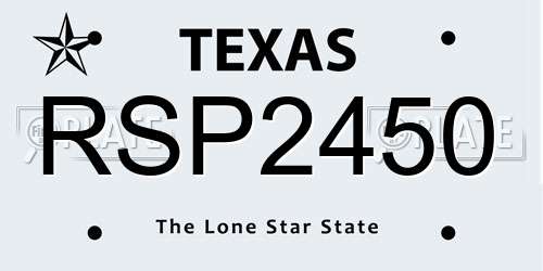RSP2450 Texas License Plate
