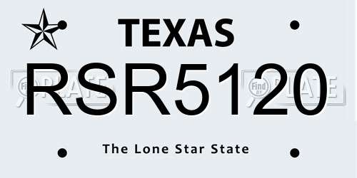RSR5120 Texas License Plate