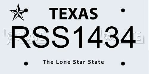 RSS1434 Texas License Plate