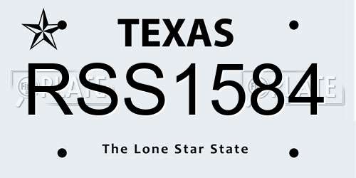 RSS1584 Texas License Plate