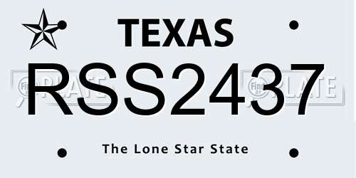 RSS2437 Texas License Plate