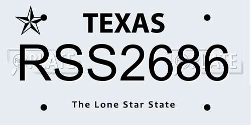RSS2686 Texas License Plate