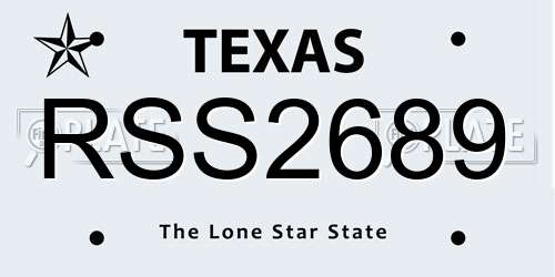 RSS2689 Texas License Plate