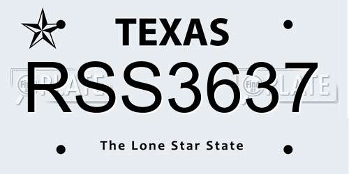 RSS3637 Texas License Plate