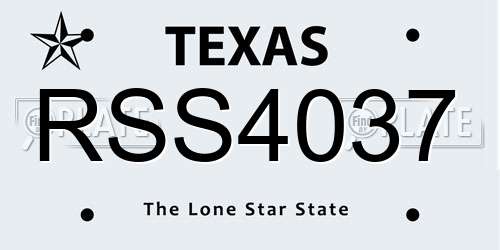 RSS4037 Texas License Plate