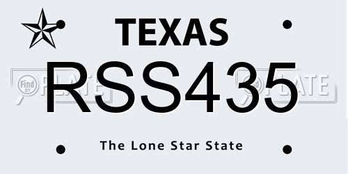 RSS435 Texas License Plate