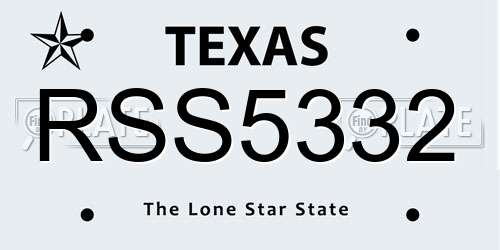 RSS5332 Texas License Plate