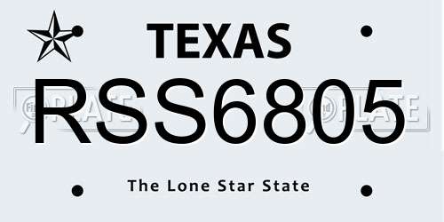 RSS6805 Texas License Plate