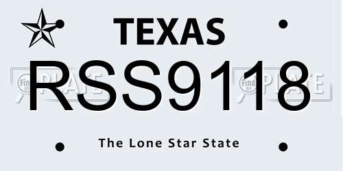 RSS9118 Texas License Plate