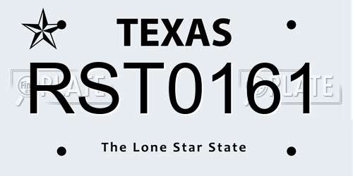 RST0161 Texas License Plate