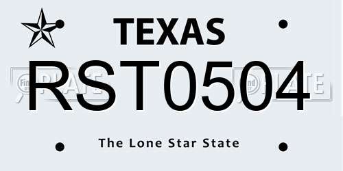 RST0504 Texas License Plate
