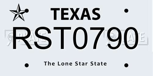 RST0790 Texas License Plate