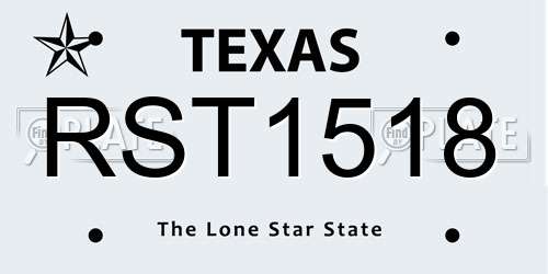 RST1518 Texas License Plate