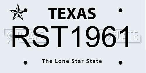 RST1961 Texas License Plate