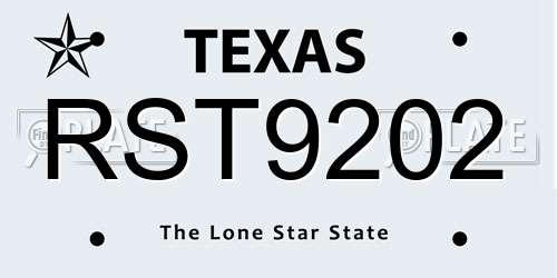 RST9202 Texas License Plate
