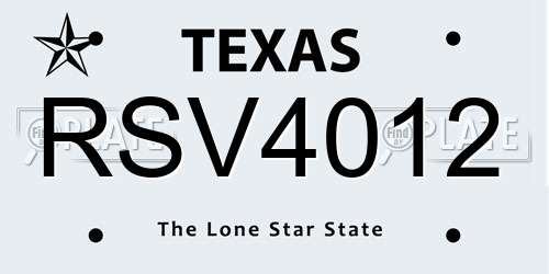 RSV4012 Texas License Plate