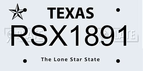 RSX1891 Texas License Plate