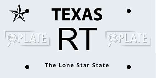 RT Texas License Plate
