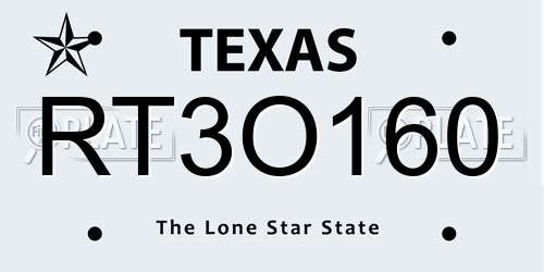 RT3O160 Texas License Plate