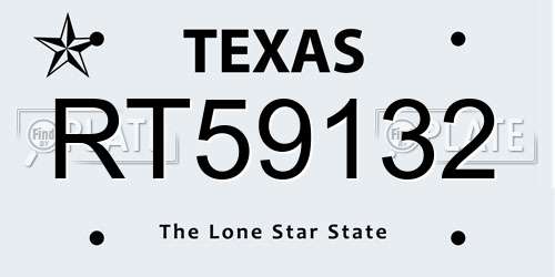 RT59132 Texas License Plate