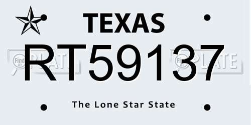 RT59137 Texas License Plate