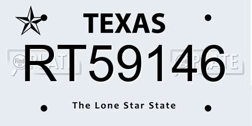 RT59146 Texas License Plate