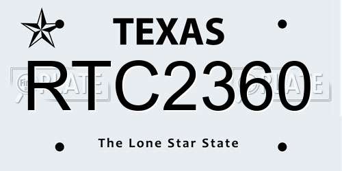 RTC2360 Texas License Plate