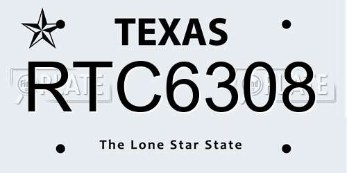 RTC6308 Texas License Plate