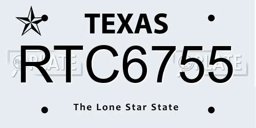 RTC6755 Texas License Plate