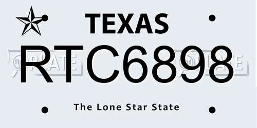 RTC6898 Texas License Plate