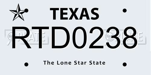 RTD0238 Texas License Plate
