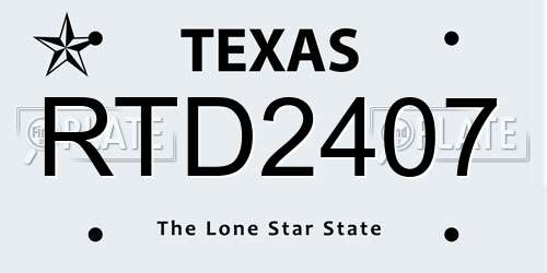 RTD2407 Texas License Plate
