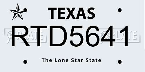 RTD5641 Texas License Plate