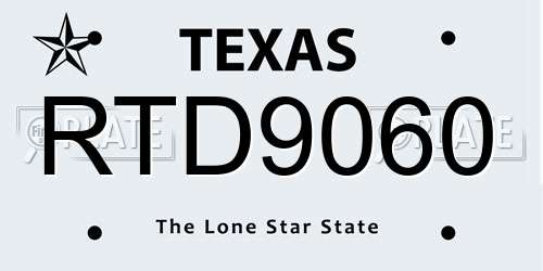 RTD9060 Texas License Plate