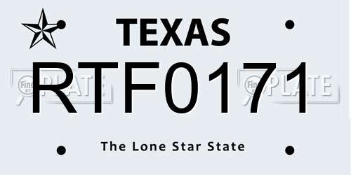 RTF0171 Texas License Plate