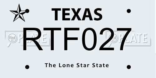 RTF027 Texas License Plate