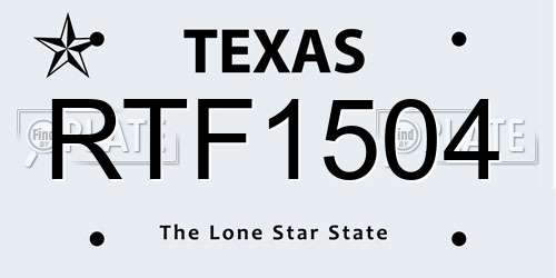 RTF1504 Texas License Plate