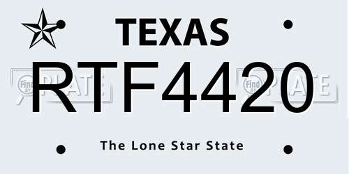 RTF4420 Texas License Plate