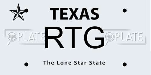 RTG Texas License Plate