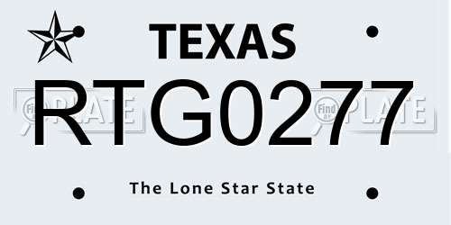 RTG0277 Texas License Plate