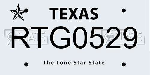 RTG0529 Texas License Plate