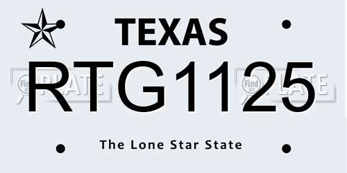 RTG1125 Texas License Plate