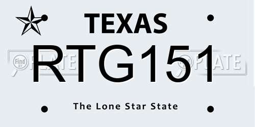 RTG151 Texas License Plate