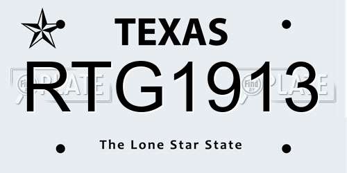 RTG1913 Texas License Plate