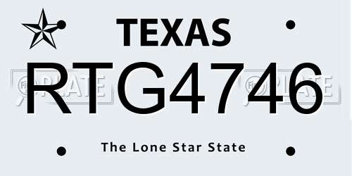 RTG4746 Texas License Plate